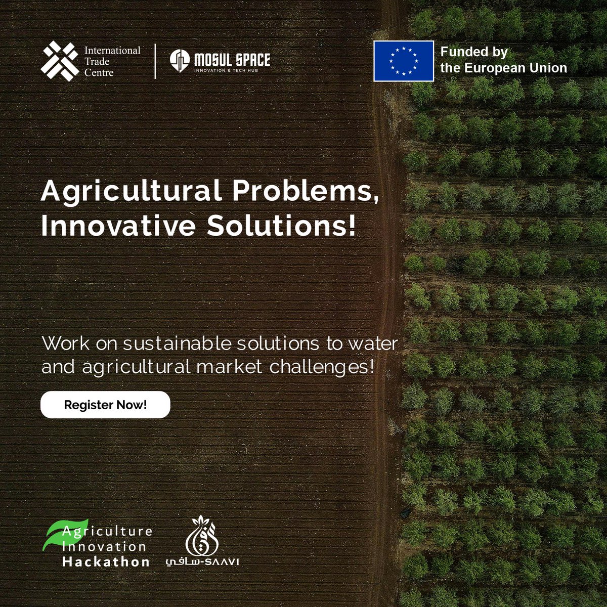 Join us in the Agricultural Innovation Hackathon! 🚀

In just two days, you'll learn, exchange ideas, and work on real agricultural challenges. Gain new skills, expand your knowledge, and compete for a chance to win valuable prizes.

#AgriHackathon #MosulSpace #ITC #SAAVI #Iraq