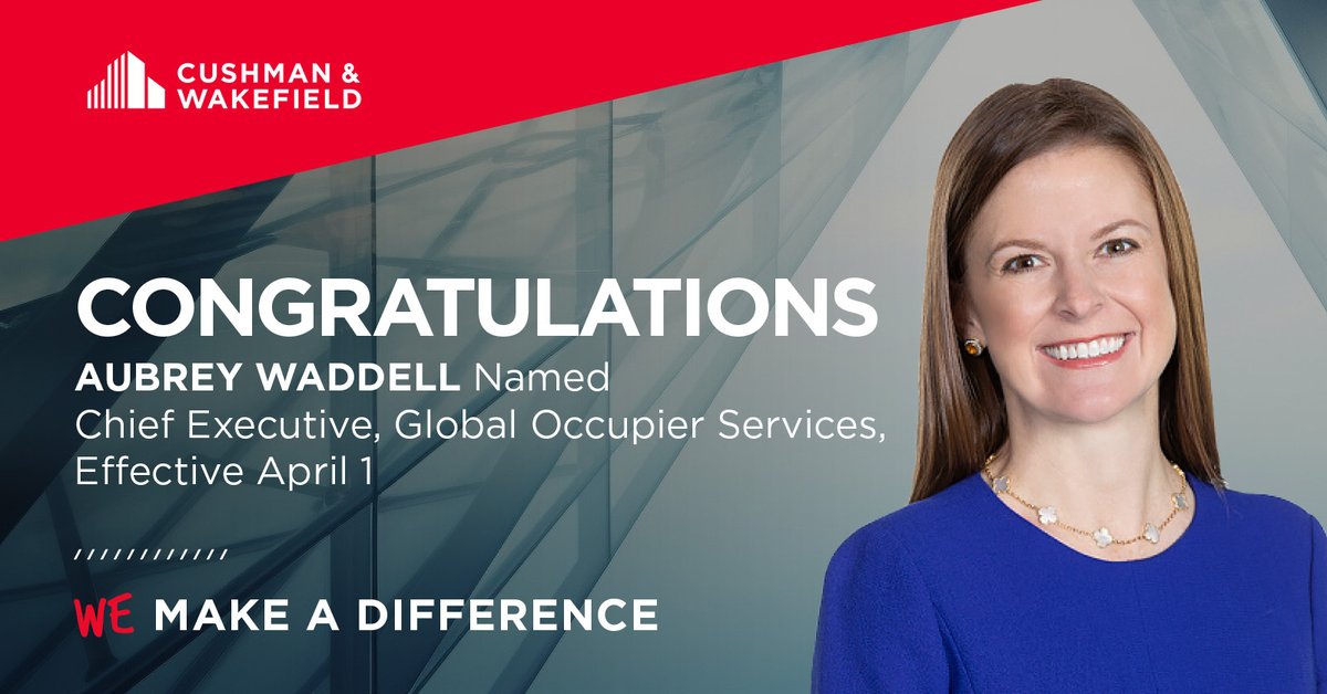Aubrey Waddell has been named Chief Executive Officer of Cushman & Wakefield's Global Occupier Services division. Read more >> cushwk.co/3Sb2ICP