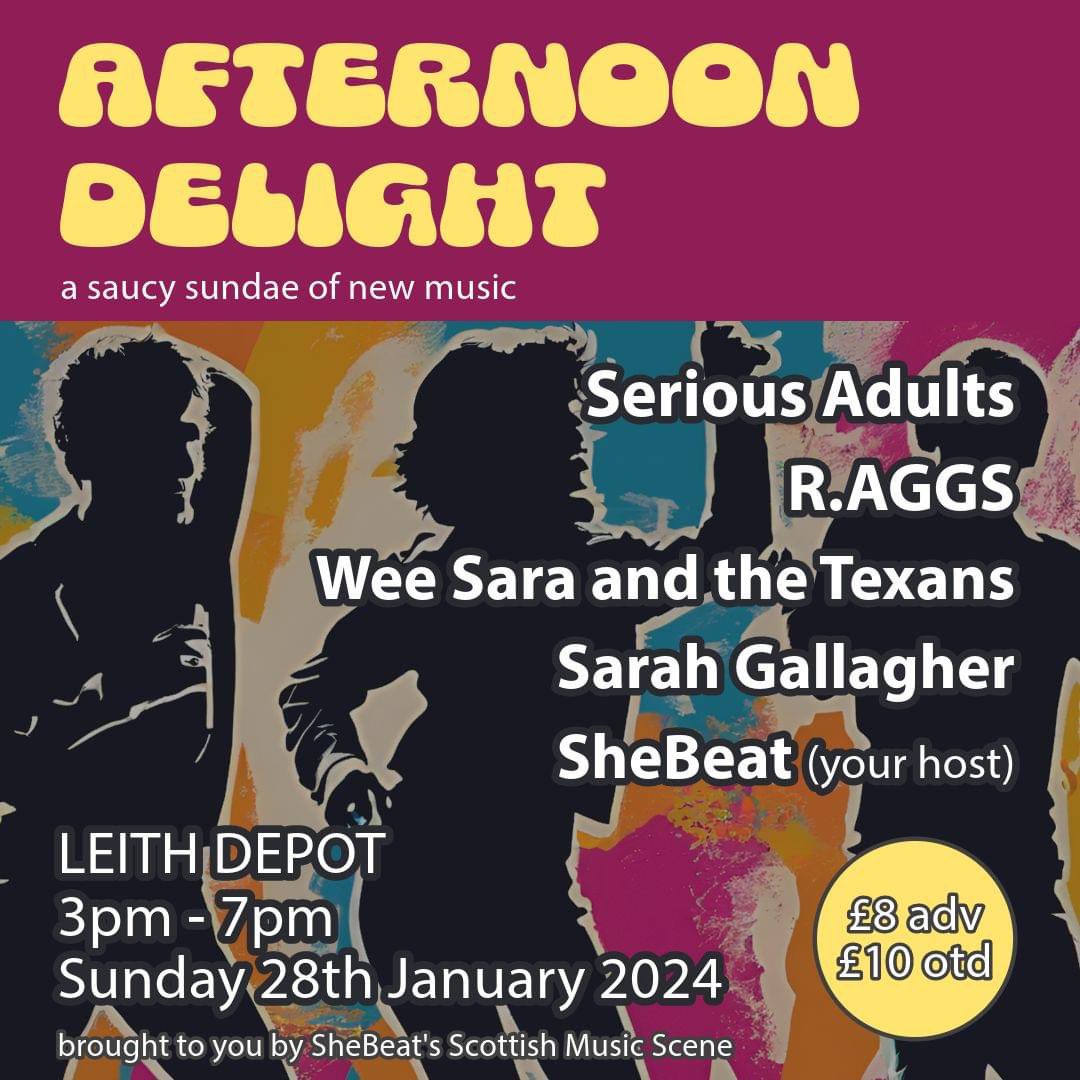Don't miss this gorgeous lineup in Leith on Sunday 🏴󠁧󠁢󠁳󠁣󠁴󠁿👯‍♀️🎶🎪 Doors at 3 music from 3.30 @leithdepot #shoplocal #scottishmusicscene