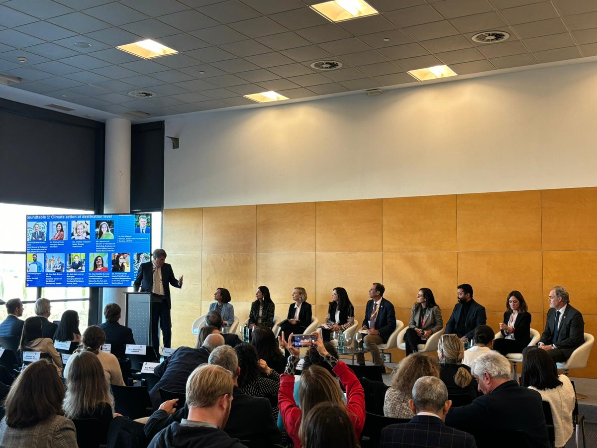 UNWTO's tweet photo. The Glasgow Declaration signatories convened, sharing insights to advance climate action in tourism.

The discussion showcased collaborative efforts and key learnings.

Insights from the 2023 Implementation Report were shared.

🔗https://t.co/OIo1tsfuBy https://t.co/vTDhh5K26P