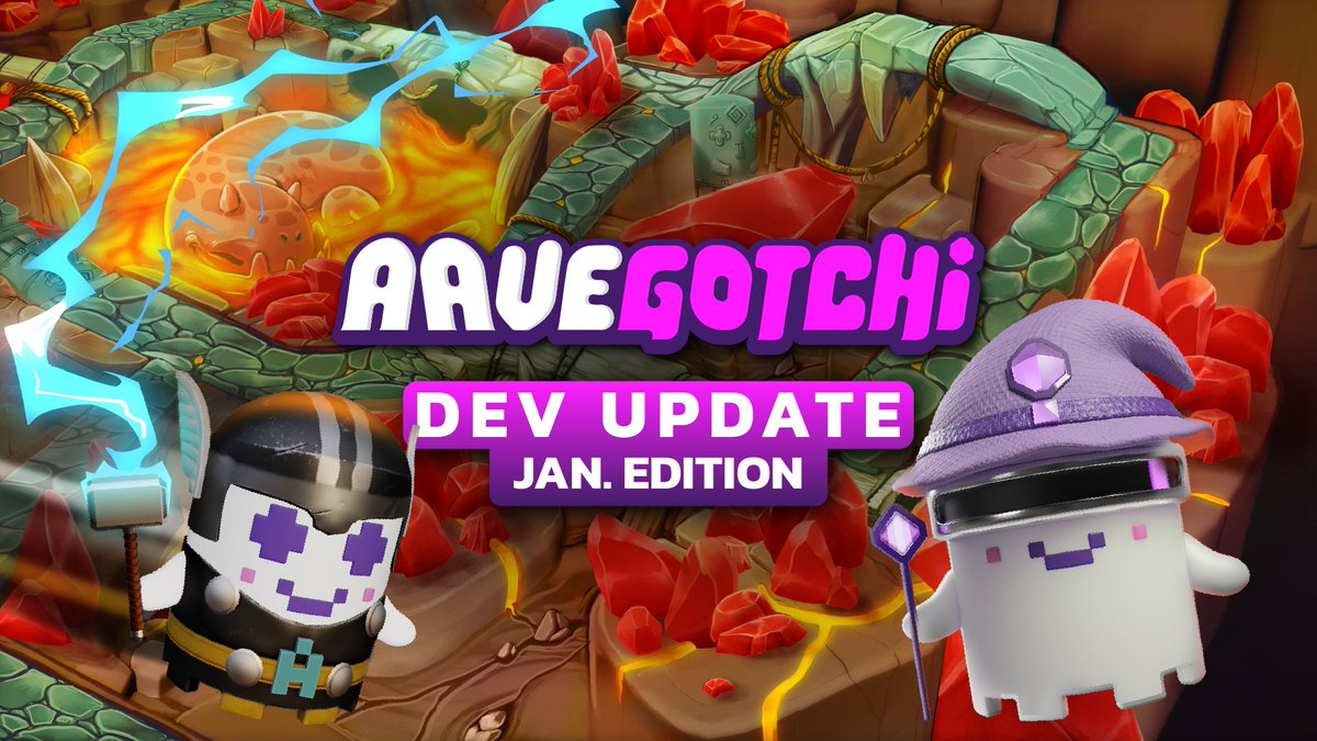 👻 BRACE YOURSELF...IT'S AN AAVEGOTCHI DEV UPDATE 😱

✨January 2024 Edition✨

In this episode:
🔥 Fire-loving dinos
👅 Magnetizing Lickquidators
🦊 Spinning foxes
...and much, much more!

Download ALL the past month's juiciest alpha in this handy thread 🧵👇