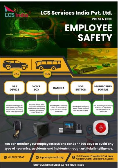 india_lcs's tweet photo. Empower your workforce with LCS Services' cutting-edge Employee Safety Solutions! 🚦🔒 Our advanced GPS device, Voice Box alerts, and real-time camera monitoring ensure 24/7 safety. 📹🆘 Your team's security is our top priority! 💼✨ #SafetyFirst #employees  #Lcsindia #DriveSafe https://t.co/6crWAfMIqi