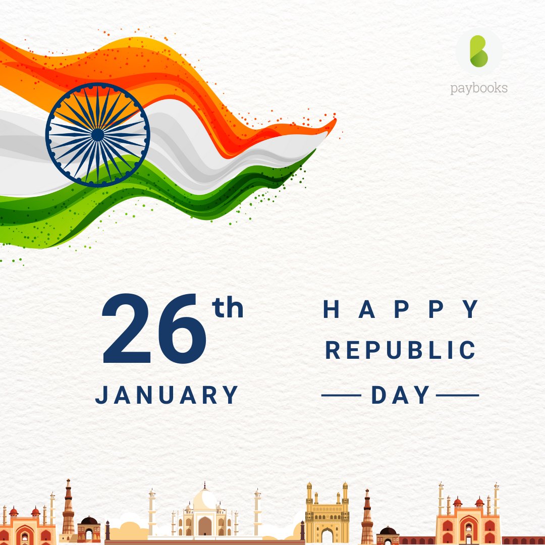 🇮🇳Happy Republic Day🇮🇳

Today, as we celebrate the spirit of unity, diversity, and freedom, let's also reflect on the values that make our nation extraordinary.

#HappyRepublicDay #UnityInDiversity #ProudIndian #Innovation #CelebrationTime #India #Paybooks