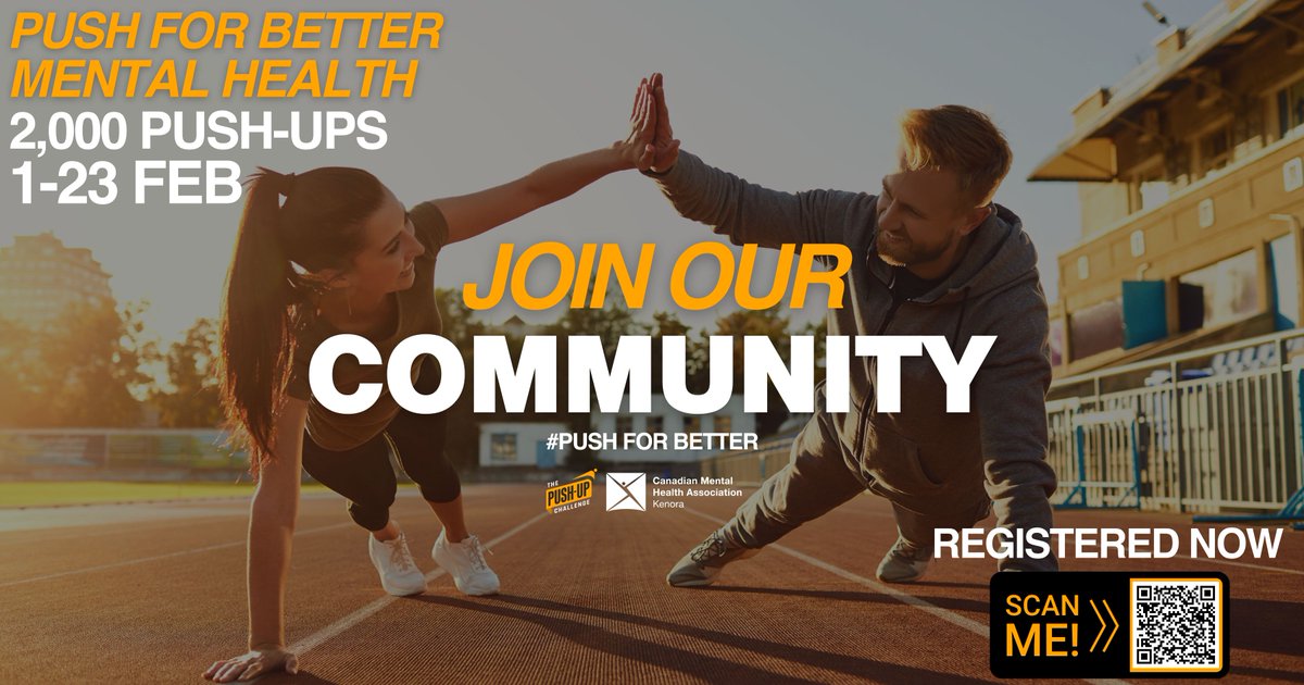 CMHAKenora's tweet photo. CMHA Kenora will be hosting the 2024 Push Up Challenge from February 1–23, 2024. This is a great opportunity for the community to support each other and work together while having fun and being physically active.
#cmhakenora #pushupsChallenge #2024pushups #2000pushups https://t.co/KIZjjl0uJA