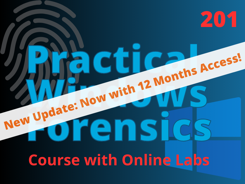 bluecapesec's tweet image. Based on your valuable input, we have doubled the course access period from 6 to 12 months for everyone!

Course Link: bluecapesecurity.com/courses/practi…

For upgrades from DYI to Online labs please reach out!

12-month access will also be the new standard for our upcoming courses.

#dfir