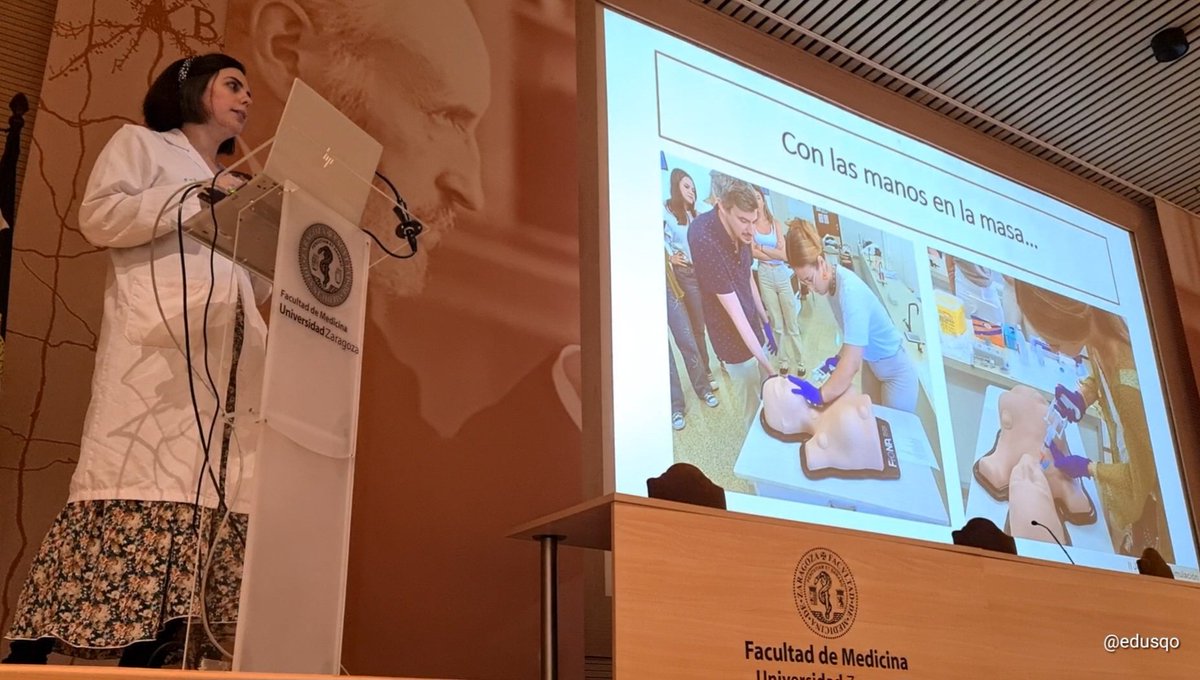 edusqo's tweet photo. Fantástica Dr. Rocío Bermúdez, de la Facultad de Medicina de Zaragoza, en las II Jornadas de Simulación #SimZgz2024 @MedUnizar @unizar. “Simulación de la técnica de punción aspiración con aguja fina (PAAF) con la ayuda de FIoNA®”.
#AnatomíaPatológica #MedEd #FioNA #SegPac #SBME https://t.co/qcAFnKCHOC