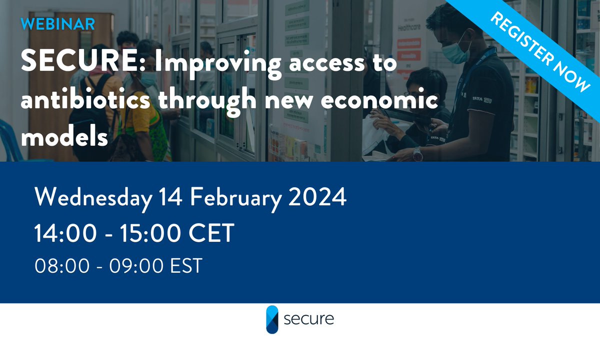 gardp_amr's tweet image. It's a date! 😉

Join us for a dynamic webinar about the #SECURE initiative to improve access to #antibiotics

📅 14 February 2024, 2pm CET

🔗Free registration: attendee.gotowebinar.com/register/16915…