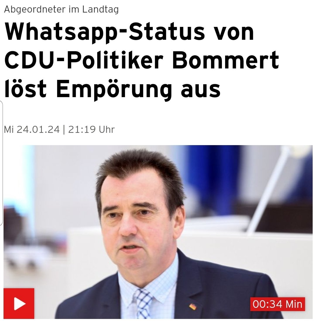 Der stellv. Landeschef der <a href="/CDU/">CDU Deutschlands</a> #Brandenburg wünscht in seinem WhatsApp-Status Habeck, Baerbock, Lang und Scholz den Tod.

Und jetzt fragt sich Herr <a href="/_FriedrichMerz/">Friedrich Merz</a> die nächsten Wochen wieder, wie es zu der schlechten Stimmung in der Politik kommen kann.
/PM