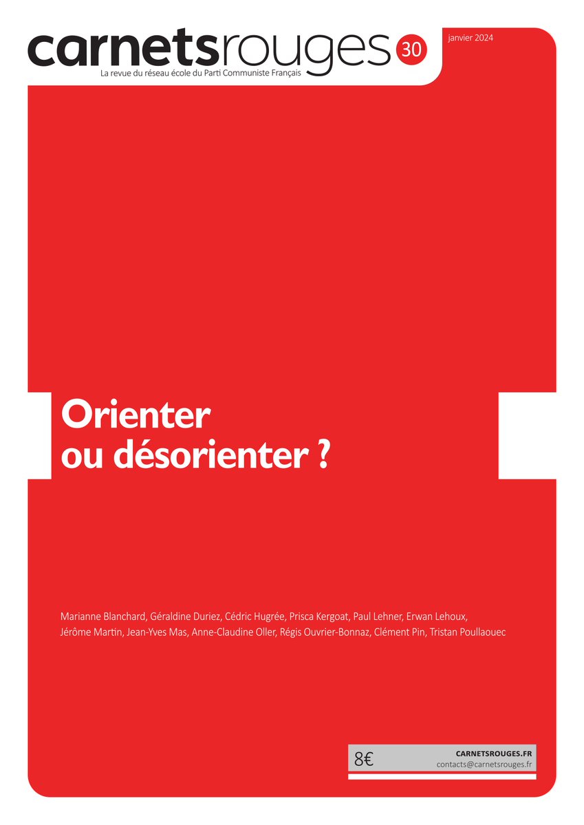 CarnetsRouges's tweet photo. À l'heure où les élèves de terminale sont sommés de formuler leurs vœux sur #Parcoursup, un nouveau numéro de Carnets rouges consacré à l'orientation scolaire. Bonne lecture ! https://t.co/N8cxg6UPeh