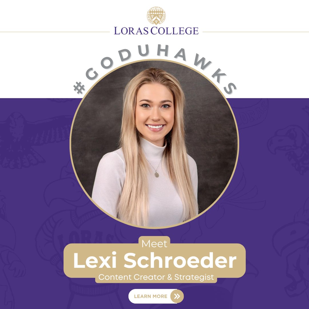 lorascollege's tweet photo. Meet the creative force behind our social media magic - Lexi! 🎉 

Lexi joined Loras in November as our new Content Creator &amp; Strategist. Since then, Lexi has brought her extensive experience to elevate our content across all platforms!

We're glad to have you - Welcome, Lexi! 🦅 https://t.co/QI42Rm2nVq