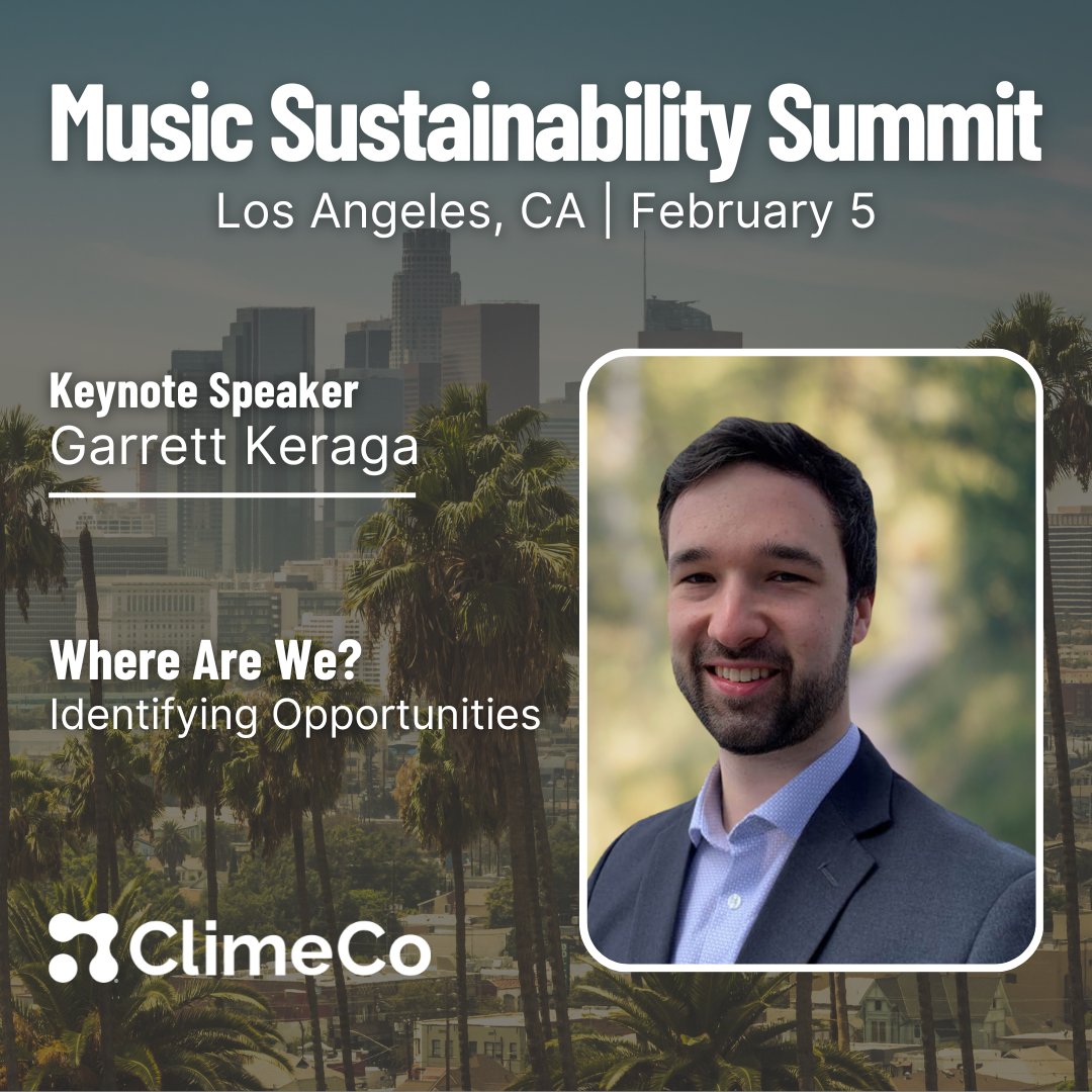 ClimeCo's tweet photo. #ClimeCo is excited to collaborate with the #Music #Sustainability Alliance on The Music Sustainability Summit on February 5, 2024, in #LosAngelesCA.
Garrett Keraga will speak during the keynote session, “Where are We? | Identifying Opportunities.
https://t.co/UCBQ2ijLHf https://t.co/o22Q90ytcR