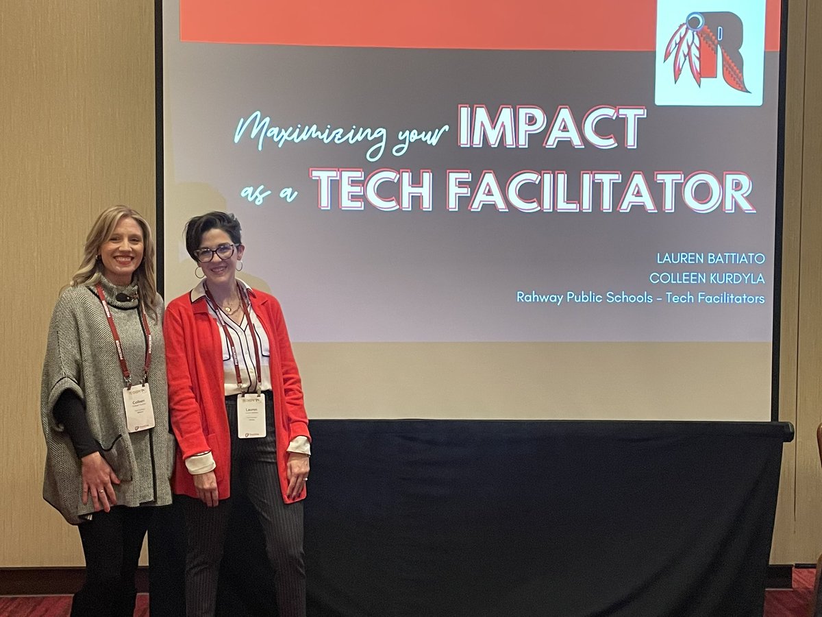 Our very own tech facilitators, Lauren Battiato and Colleen Kurdyla, presenting this morning at Techspo! So happy they are sharing their expertise with others. @Rahway_Schools @RahwayCI @RahwayAcademy @PrincipalShoieb @RESRahway