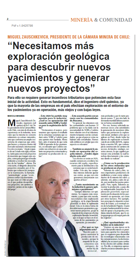Compartimos entrevista realizada por el Diario El Mercurio a nuestro Presidente Miguel Zauschkevich Domeyko.
<a href="/patocartagen/">Patricio Cartagena Diaz</a>  <a href="/JennyJARojas/">Jenny Rojas</a>  <a href="/BrendaQ_Paz/">Brenda Quisberth Paz</a>