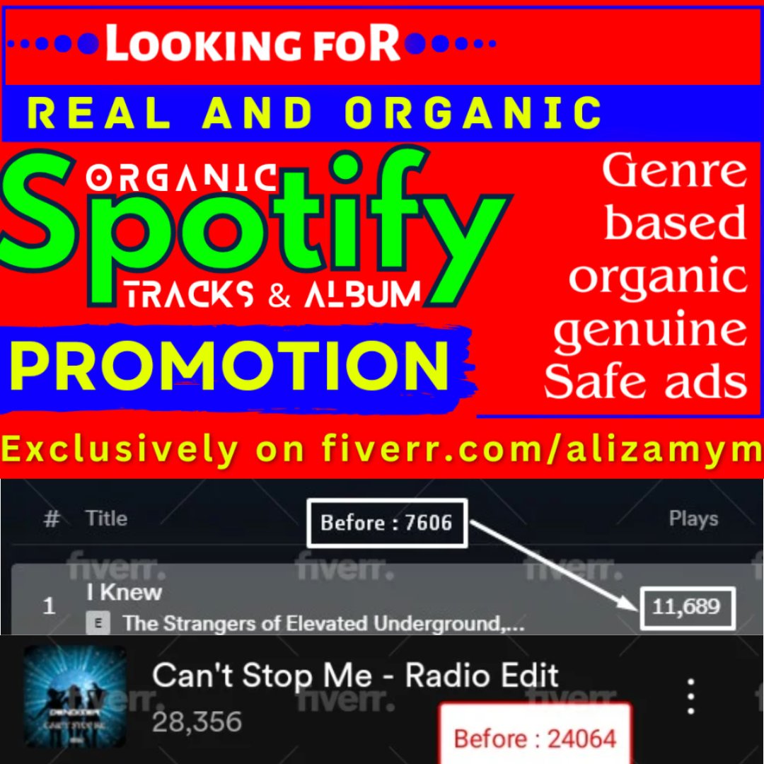 Kvgraphix116733's tweet photo. I will create and run music ads to promote your spotify music

Hi, Are you looking for a perfect organic music promotion service, from which you can get the following genuine services? Arousing the real audience. 
#rapmusic #unsignedartist #art #follow 
 
https://t.co/UOSjOmeDjN https://t.co/YJhbrJG3wz