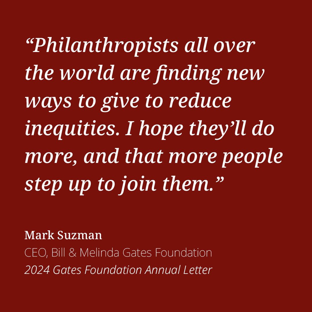 ⬆️ Investments in solutions = ⬆️ lives saved

Philanthropy is helping bring innovative solutions to bring a better life for everyone. 
Learn more about the impact being created in our 2024 Annual Letter. gates.ly/42aLc6g
#Philanthropy #InclusiveGrowth #SocialImpact