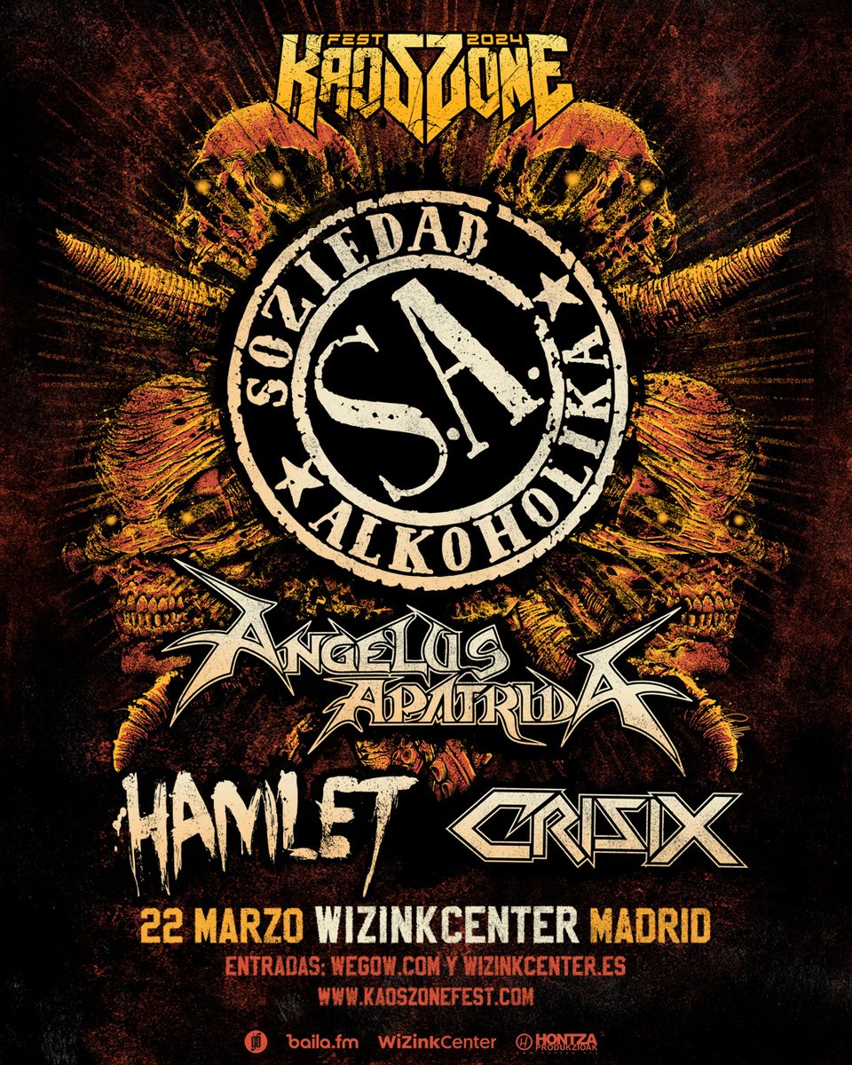 SoziAlkoholika's tweet photo. En apenas 2 meses va a ser el KaosZoneFest en el WizinkCenter.
Que 4 patas pa un banco más cojonudas nos vamos a juntar!
La que vamos a liar amig@s!!!!
              22 mar / @WizinkCenter / Madriz.
-Tickets:  👉 https://t.co/vOOW0OjlsA y https://t.co/Dvk5BuOgwI https://t.co/iSdQuQqigp