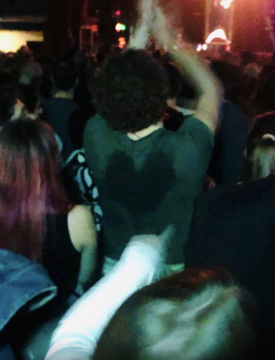 Petrashelly's tweet photo. @cmatbaby @BRITs A guy in front of me at the Manchester gig had sweated a ❤️ for you! https://t.co/gQKblyHIr4