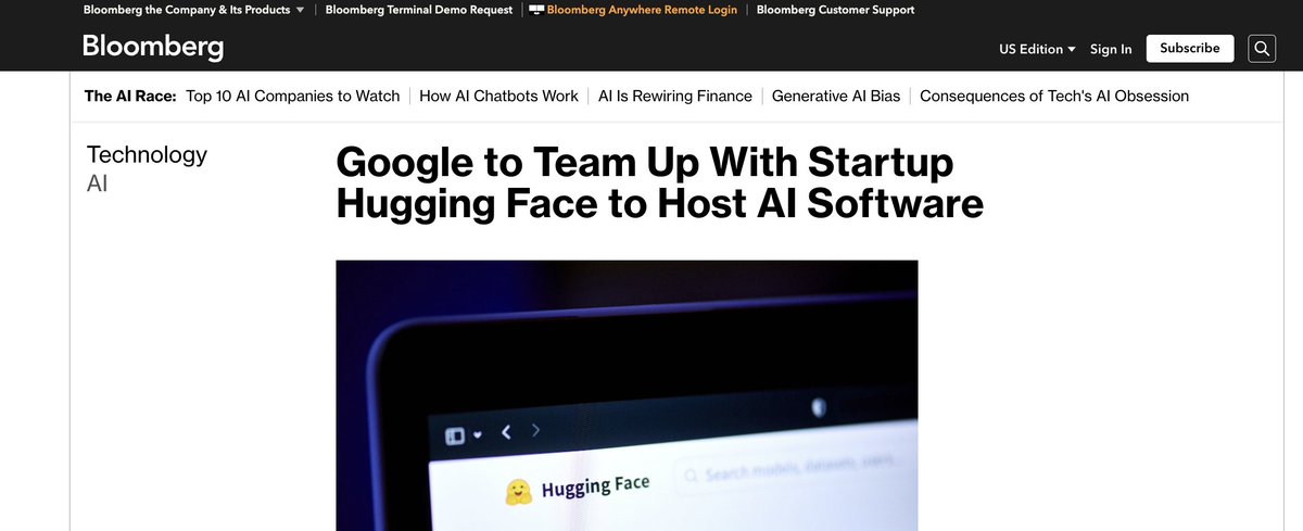 For me, Google is the #1 AI company in the world and kickstarted the whole revolution with "Attention is all you need", BERT, T5 and many more.

I'm ecstatic to be able to collaborate with <a href="/sundarpichai/">Sundar Pichai</a> <a href="/ThomasOrTK/">Thomas Kurian</a> <a href="/JeffDean/">Jeff Dean</a> <a href="/fchollet/">François Chollet</a> and the whole Google org to democratize AI