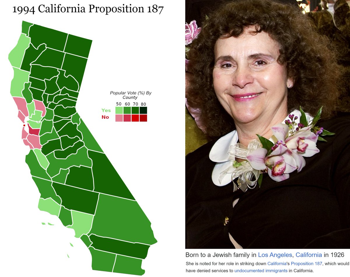 In 1994, California voters approved Proposition 187, an initiative designed to discourage illegal immigration and save taxpayer money by denying public benefits to illegals. However, Jewish judge Mariana Pfaelzer struck it down. California now has at least 2.2 million illegals.
