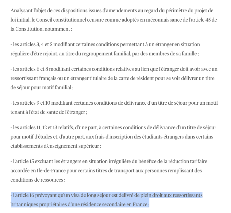 AlexTaylorNews's tweet photo. Break : French Constitutional Council has just rejected as "non-constitutional" long-term visas for British second home owners in France ↙️

(as some of us warned it would, despite weeks of articles in UK press treating it as a done deal, like this one from Mail yesterday) ↘️ https://t.co/WdHj23A3qH
