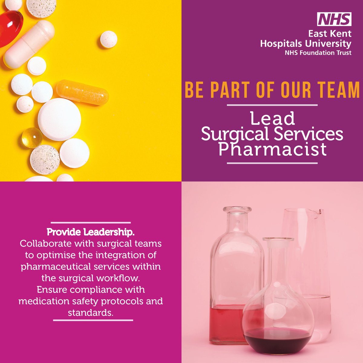 🌟 We're searching for a Lead Surgical Services Pharmacist to shape the future of pharmaceutical care in our dynamic healthcare team.

orlo.uk/LSSP_sdUjm

#PharmacyLeadership #PharmacyJobs #EKHUFT #NHSJobs #NHScareers #WeAreTheNhs #HealthcareCareers #KentJobs