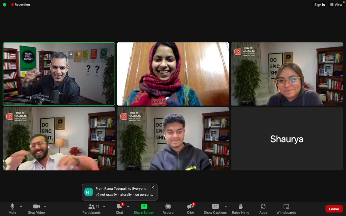 Today morning, I received a copy of #MakeEpicMoney by one of my favourite authors <a href="/warikoo/">Ankur Warikoo</a>. What was unexpected was that he would ask me to come live to directly chat with him during a live Q&amp;A session. Such a #FanMoment! Take a sneak peak :)