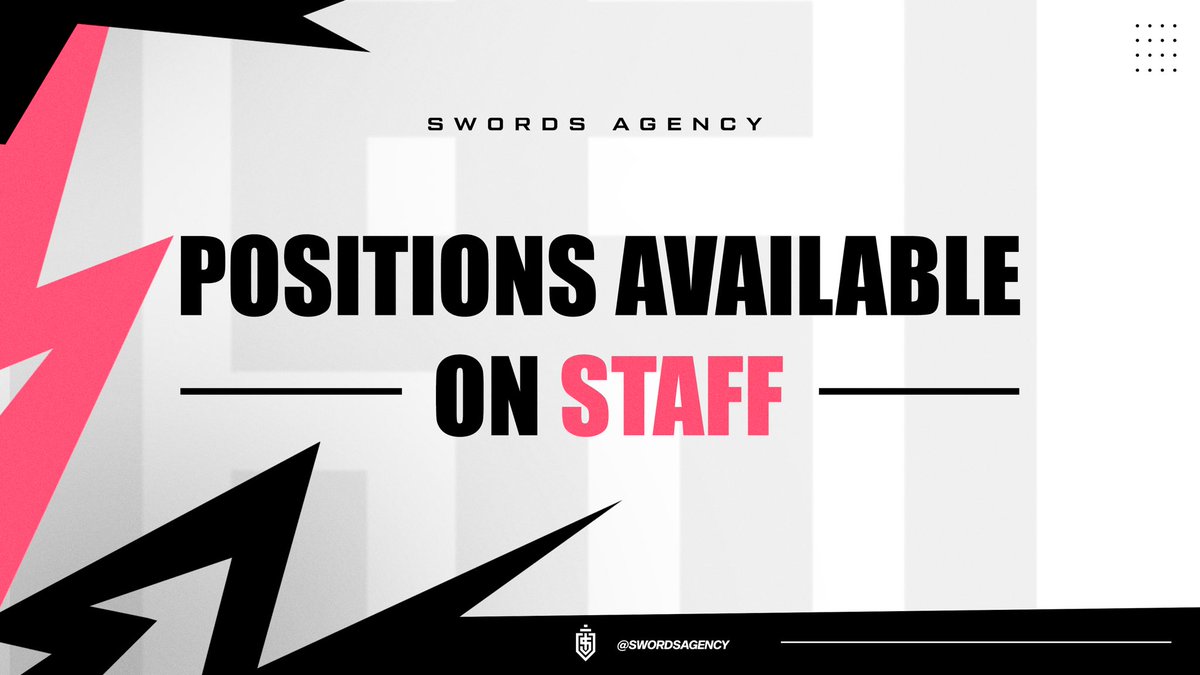 Swords Agency — Staff Positions Available - Today we announce that positions are available on Swords Agency Staff Team ⚔️ 💼 - Contact @AravMGMT if interested.