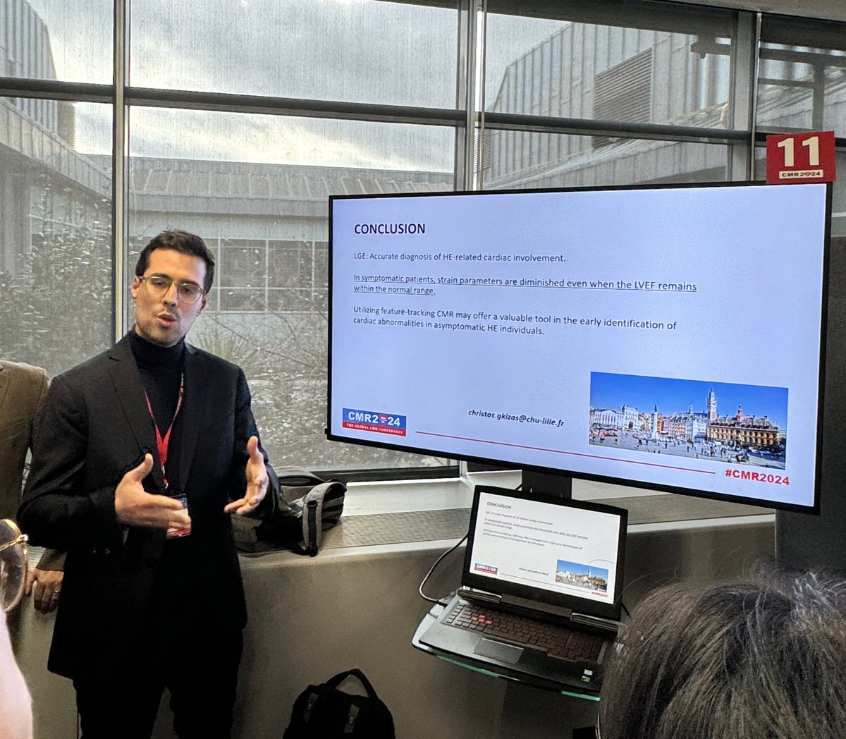 🧲🫀In symptomatic and asymptomatic patients with hypereosinophilia #CMR strain parameters are diminished even when LVEF is within the normal range. <a href="/ChristosGkizas/">xristos gkizas</a> presented our results during #CMR2024 in London