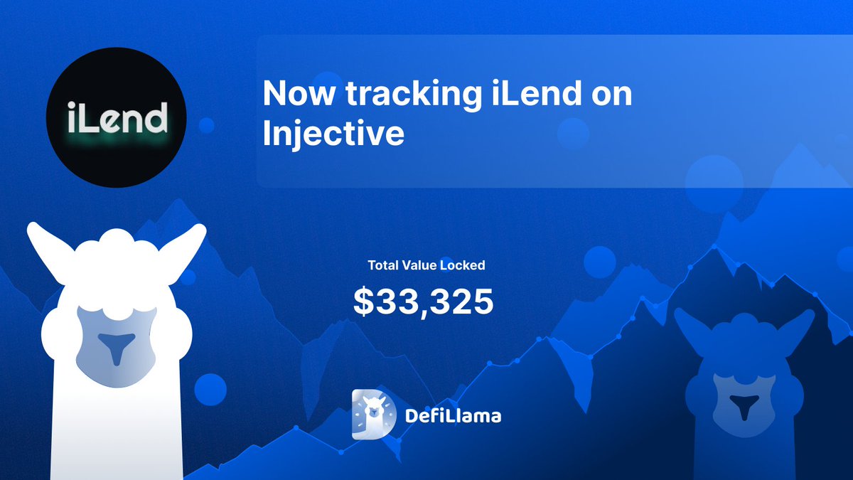DefiLlama's tweet photo. Now tracking @iLendorg on @Injective_ 

A Native Money Markets Protocol on Injective https://t.co/iMHaaNGVVb