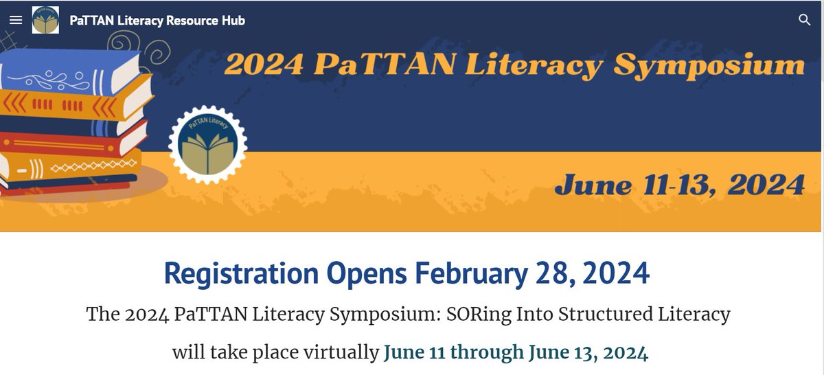 Save the dates 6/11-6/13 for the free, virtual 2024 PaTTAN Literacy Symposium! Join keynote speakers, @HollyLanePhD, @KJWinEducation ,& Anita Archer along w/75+ literacy leaders & expert practitioners! Registration opens 2/28/24. Learn more here: tinyurl.com/bdcwa22n