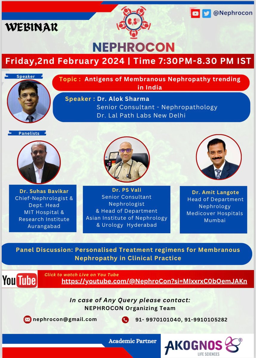 Nephrocon (@nephrocon) on Twitter photo <a href="/nephrocon/">Nephrocon</a> ‘s upcoming webinar will focus on trending antigens of #Membranousnephropathy with <a href="/draalok/">Alok Sharma</a> & aiming for remission with Dr. <a href="/bavikar_dr/">Dr Suhas Bavikar</a> , <a href="/DrPSVali/">Dr P S Vali</a> & <a href="/LangoteAmit/">Amit Langote</a> . Mark your calendar’s for Friday, February 2nd 2024. <a href="/nephrocon/">Nephrocon</a> ‘s upcoming webinar will focus on trending antigens of #Membranousnephropathy with <a href="/draalok/">Alok Sharma</a> & aiming for remission with Dr. <a href="/bavikar_dr/">Dr Suhas Bavikar</a> , <a href="/DrPSVali/">Dr P S Vali</a> & <a href="/LangoteAmit/">Amit Langote</a> . Mark your calendar’s for Friday, February 2nd 2024.