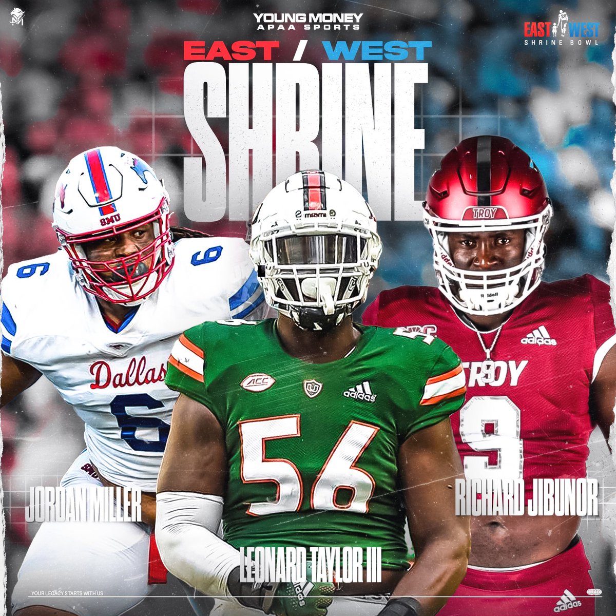 Good luck to our #YMAPAA family at <a href="/ShrineBowl/">East-West Shrine Bowl</a>! <a href="/MILLJ70/">𝙅 𝙊 𝙍 𝘿 𝘼 𝙉 𝙈 𝙄 𝙇 𝙇 𝙀 𝙍</a> <a href="/56reasons_/">Leonard Taylor iii</a> <a href="/JibunorRichard/">Richard Jibunor</a>