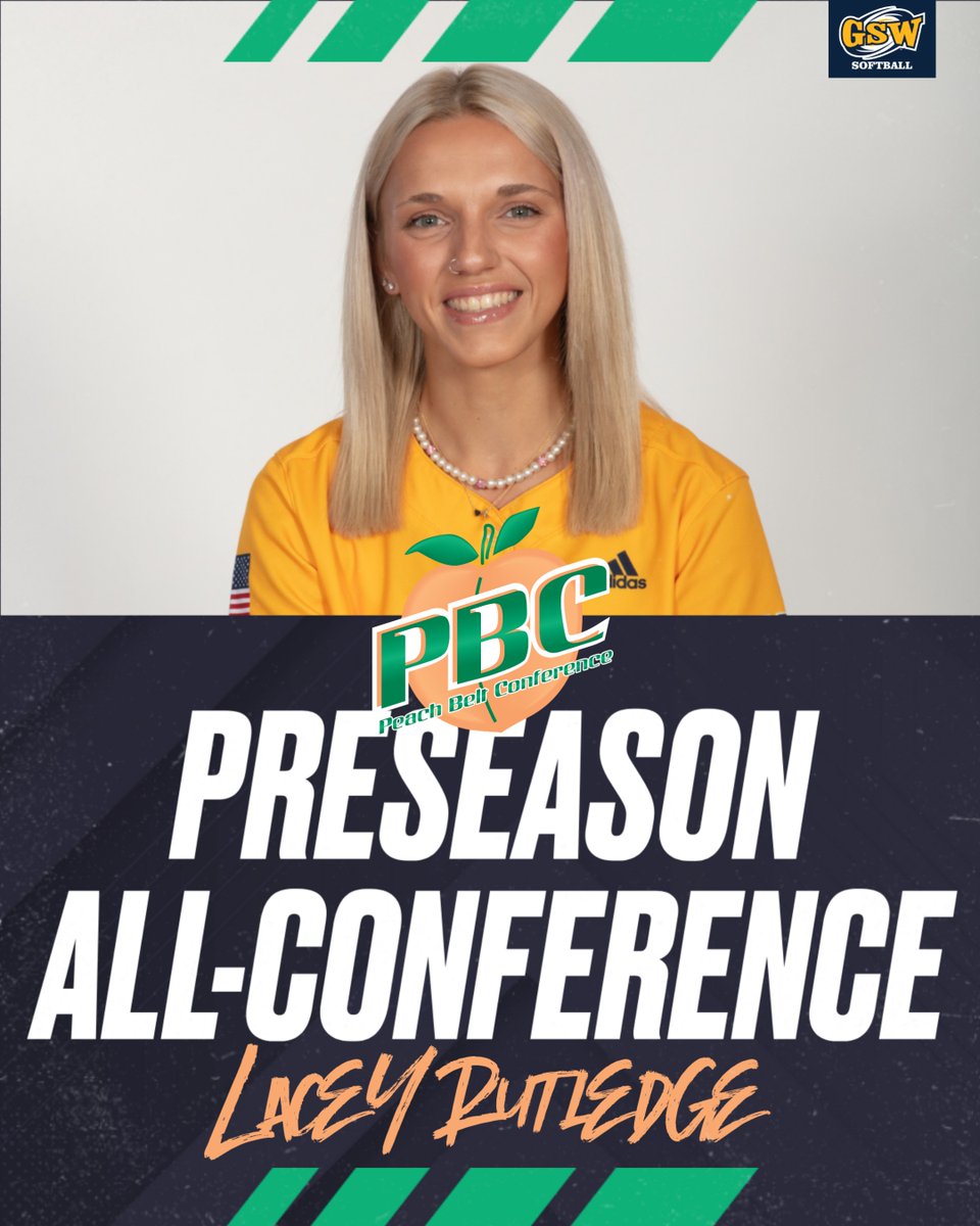 CONGRATS to <a href="/_GSWSoftball/">GSW Softball</a> senior SS Lacey Rutledge for being named to the 2024 Preseason All-Peach Belt Conference Team!

Rutledge was an All-PBC 2nd Team selection last spring after hitting .323 with 9 doubles, 3 home runs and 38 RBIs. She tied for 3rd in the PBC with 4 triples.