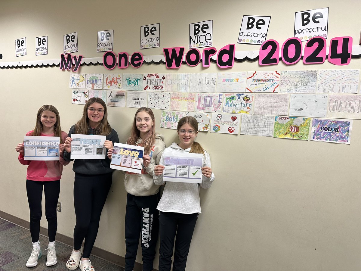 💡My 2️⃣0️⃣2️⃣4️⃣ word is LIGHT! Check out our “One word” resolutions on sixth grade team 3! #npspanthers