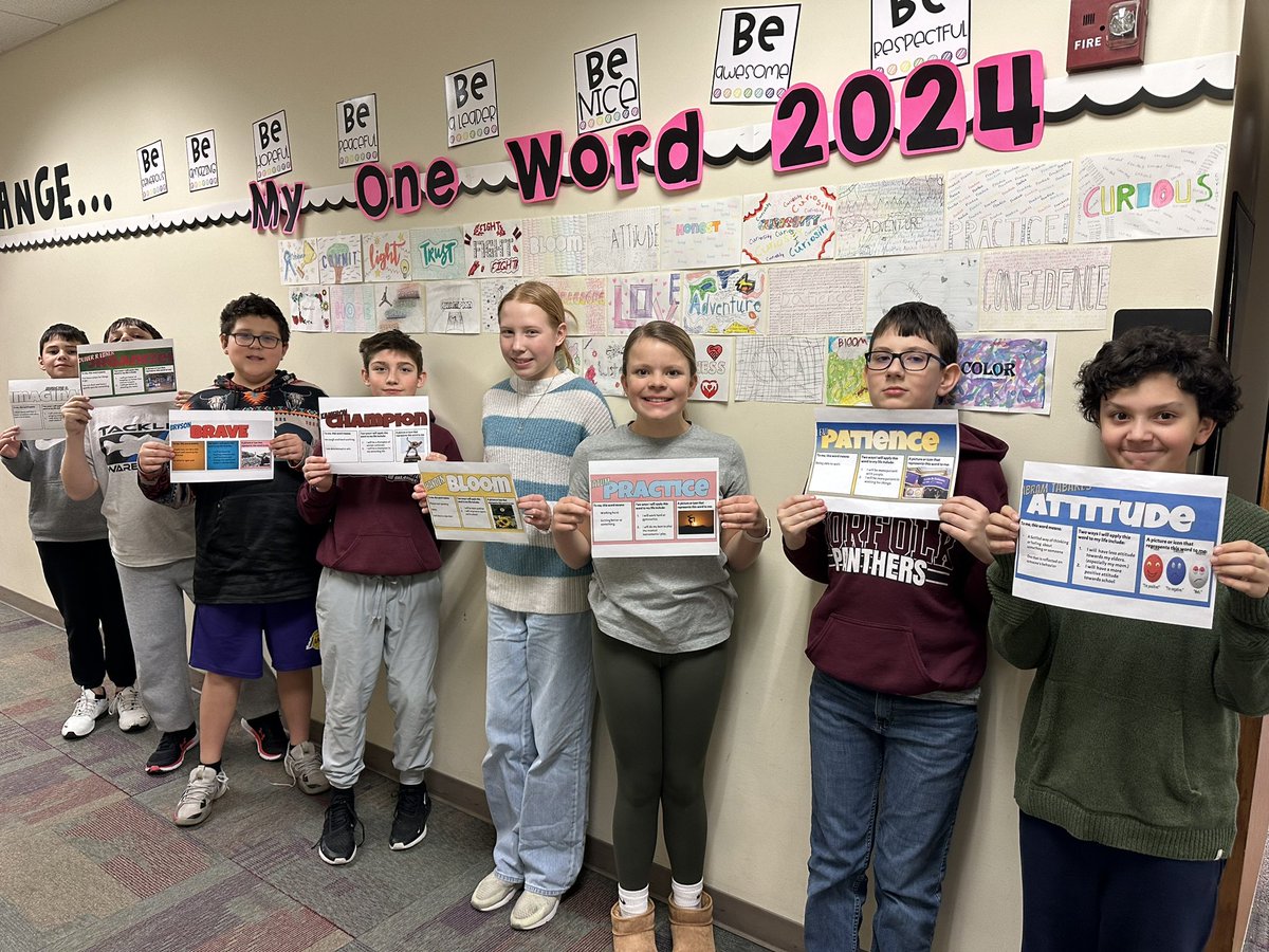 MrsPriebe's tweet photo. 💡My 2️⃣0️⃣2️⃣4️⃣ word is LIGHT! Check out our “One word” resolutions on sixth grade team 3! #npspanthers https://t.co/D6pkGq0FEL