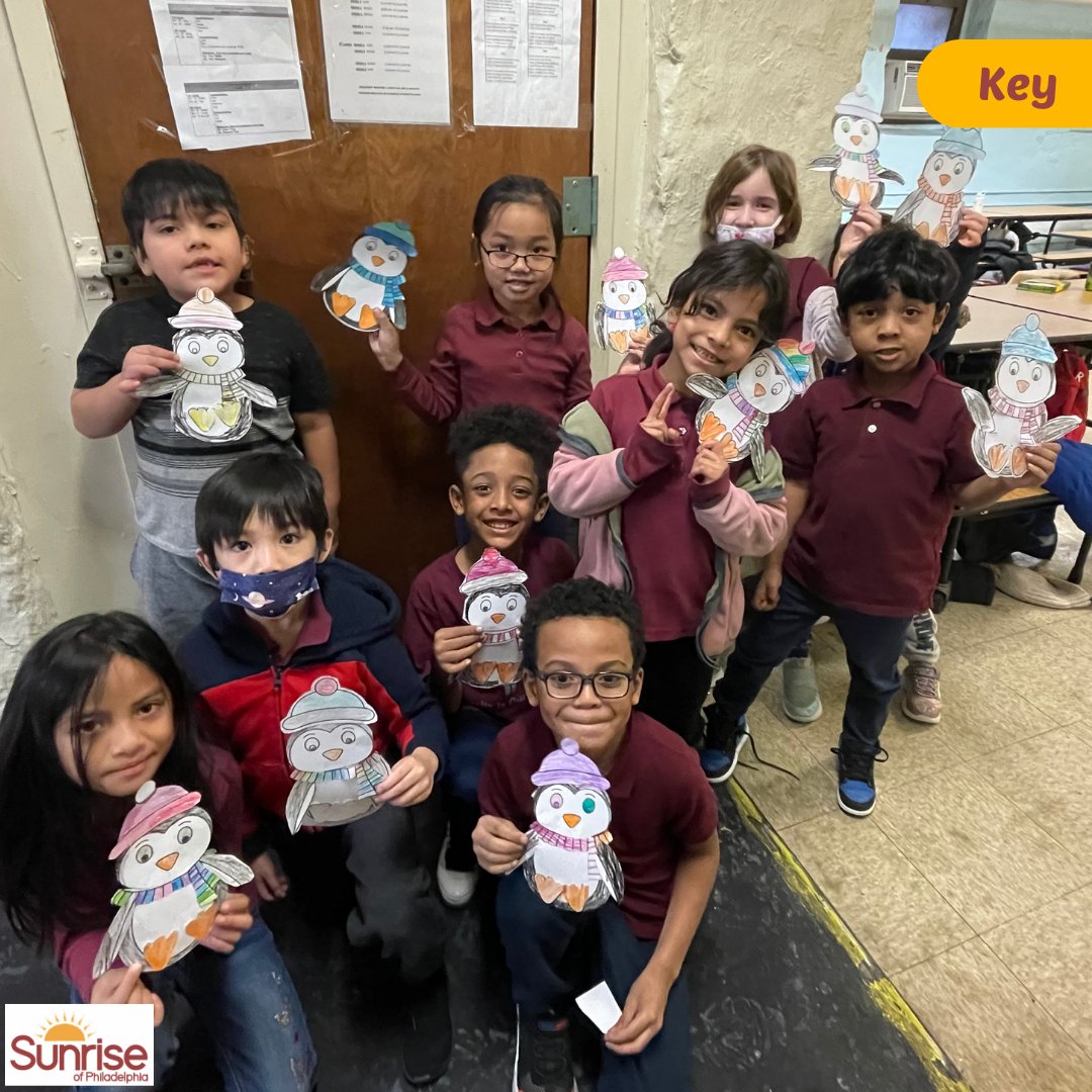 Creativity was flowing at Key school! Coloring is an unmatched activity for cold winter days. Students designed and colored their own sweaters and another group colored penguins wearing winter gear.