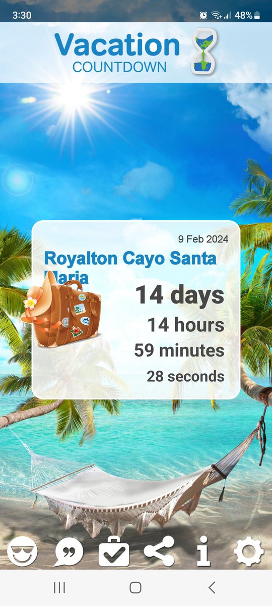 The countdown has begun.  Can't wait to trade the white cold stuff for the white warm sandy beaches.