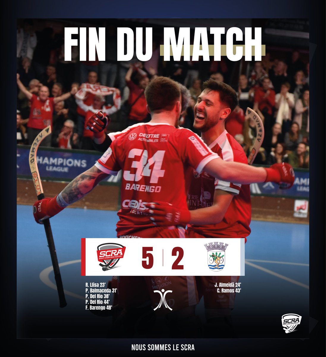 FOLIE AU BROCKUS ! 🔥🔥

Le SCRA signe une victoire prestigieuse et historique, au terme d’une soirée fabuleuse ! 🤩

#NousSommesLeSCRA 🔴⚪️