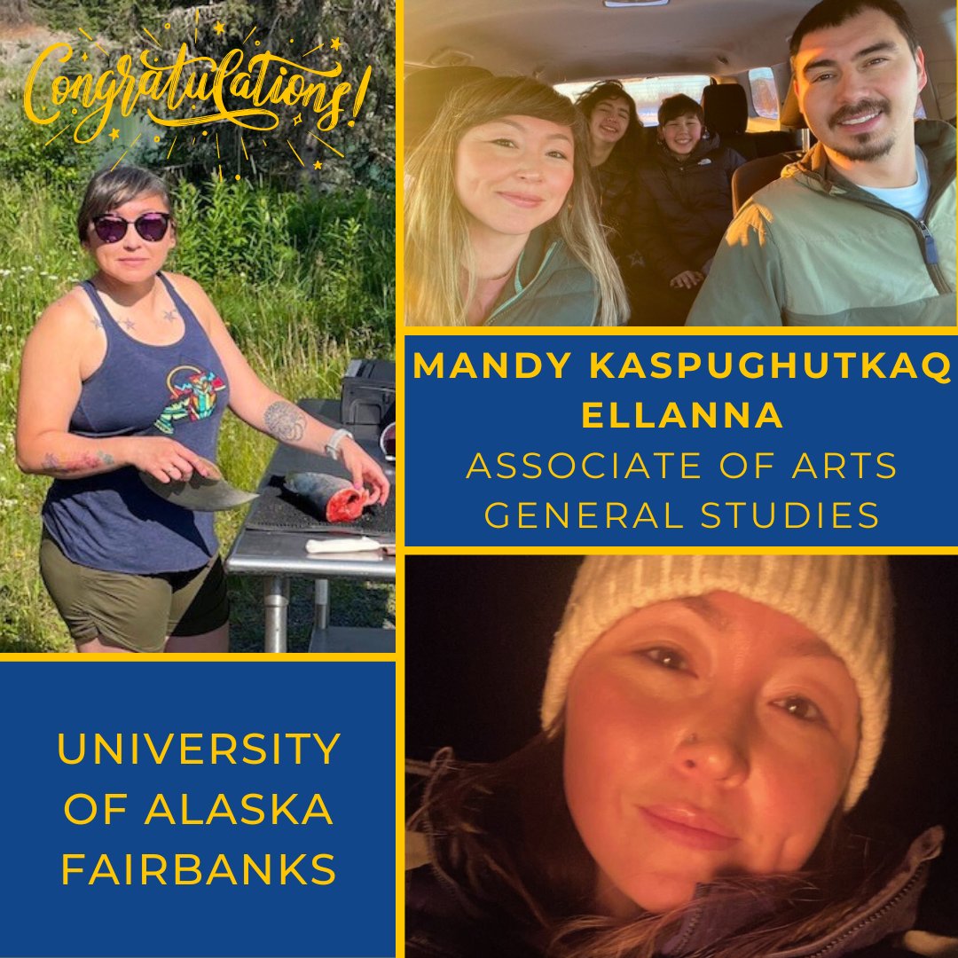 Congratulations to Caleb Scholars Program Scholarship Recipient, Mandy Kaspughutkaq Ellanna, from Sitŋasuaq (Nome)! Mandy graduated with her Associate of Arts in General Studies from the University of Alaska Fairbanks in December of 2023.