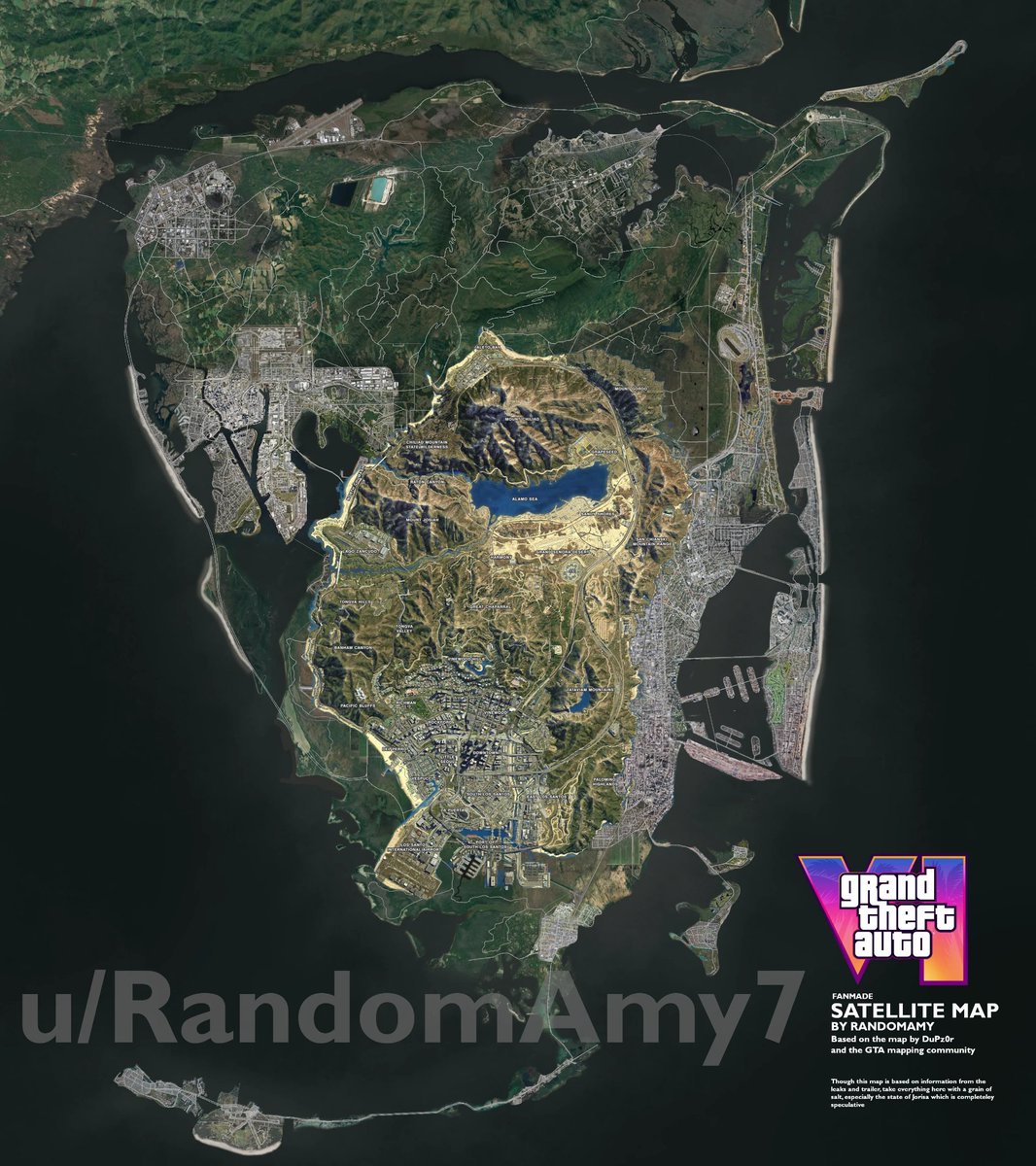 GTA6Videos_'s tweet photo. 🔴 GTA 6

It's easy to say that GTA 6 will be twice the size of GTA 5, but to visualise it, it's a whole new level...👀

🌇🏙️🌴
#GTA6 #GTAVI #GTA6MAP https://t.co/Ild0wTCtSo