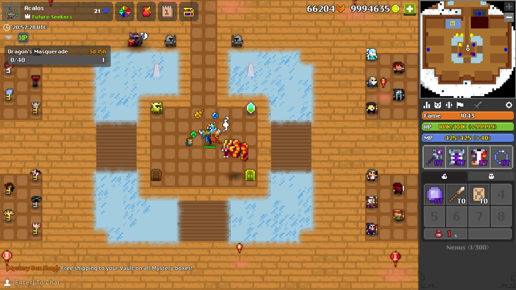 RotMG_news's tweet photo. Something seems to be missing. Tomorrow during our Public Testing Session we will have a first look at... well nothing. We are planning to remove the Fog of War in the Nexus and the Realm. https://t.co/39O0Aoq89q