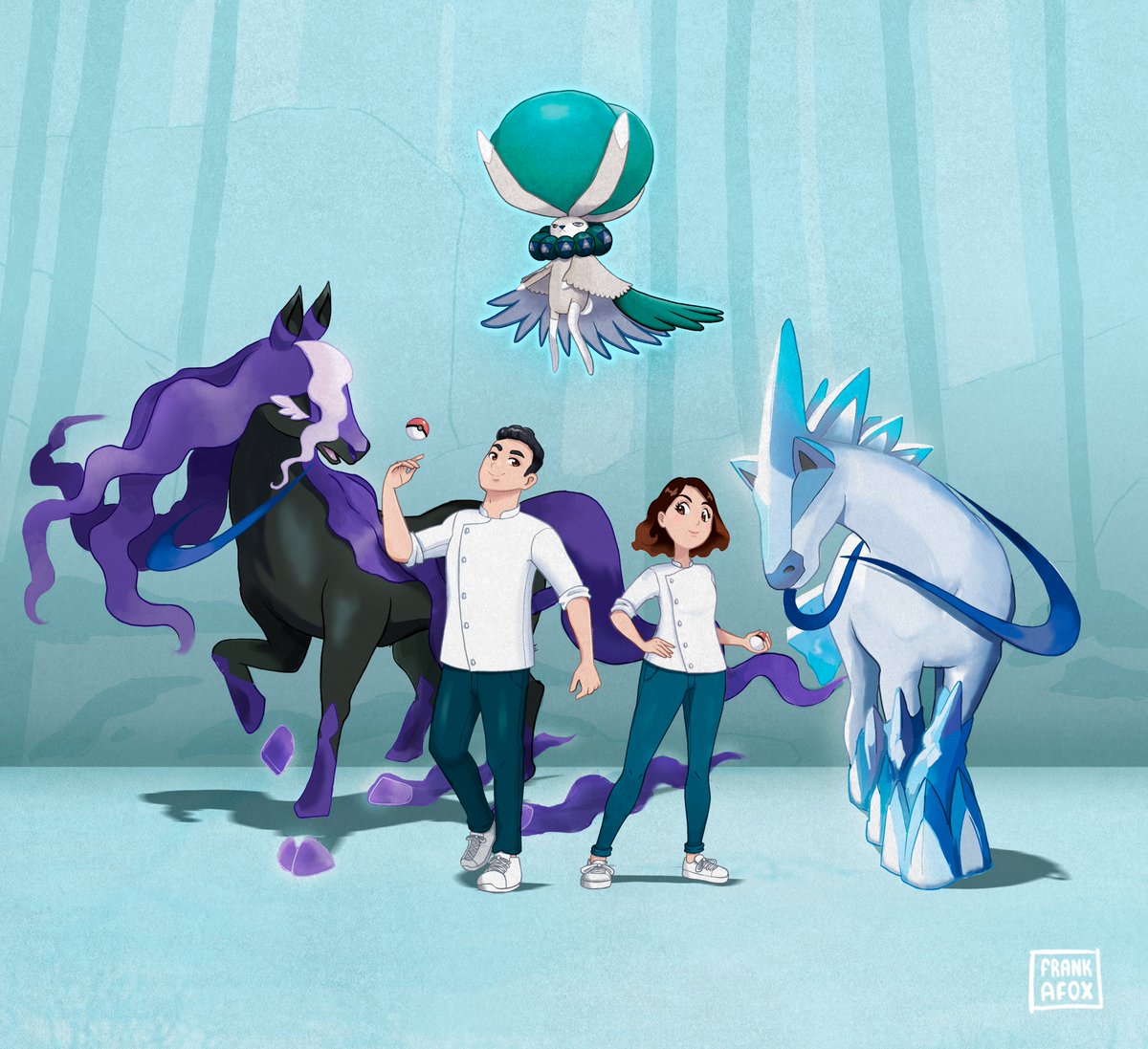 FranK_Afox's tweet photo. ⭐️Open Commissions⭐️ Meet @luis_contreras1212 Pokémon partners ✨

#pokemon #pokemontrainer #spectrier #glastier #calyrex #cheff #cheffcouple #digitalart #anime #commission #fanart #geek #pokemonteam #pokeball #gottacatchemall #gamer #pokemonfanart #pokemonfan https://t.co/tNupHl1Hs7