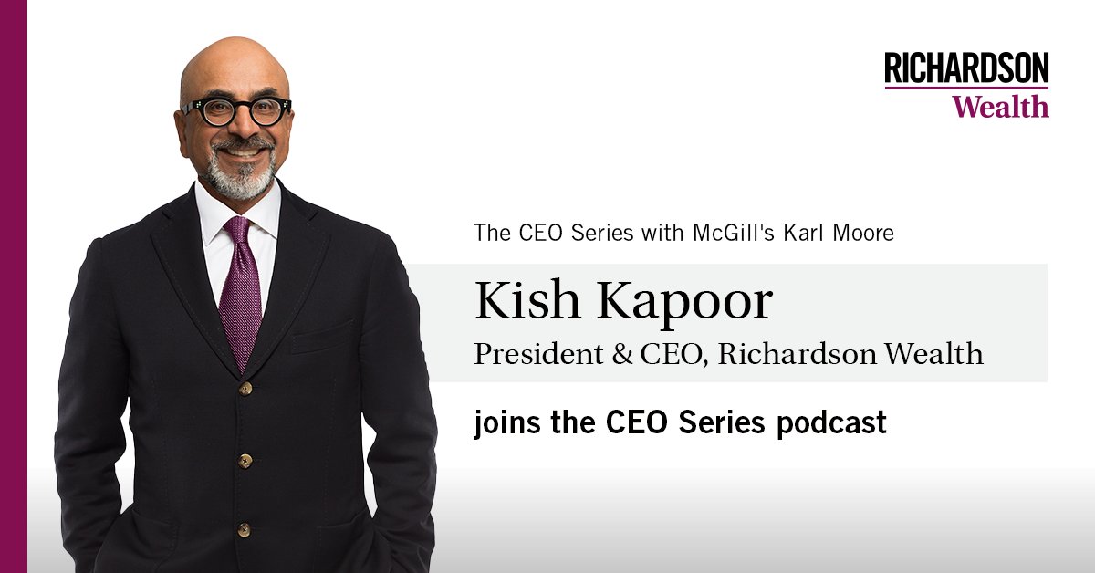 NextGenOfWealth's tweet photo. In an interview with Karl Moore, host of the CEO Series, Kish Kapoor chats about his early life in Canada, his journey as CEO with Richardson Wealth, and our company's growth strategy.

https://t.co/2P6jBwteSD

@profkjmoore
#RichardsonWealth #WealthManagement #CEOseries https://t.co/q4i1X8MVb5