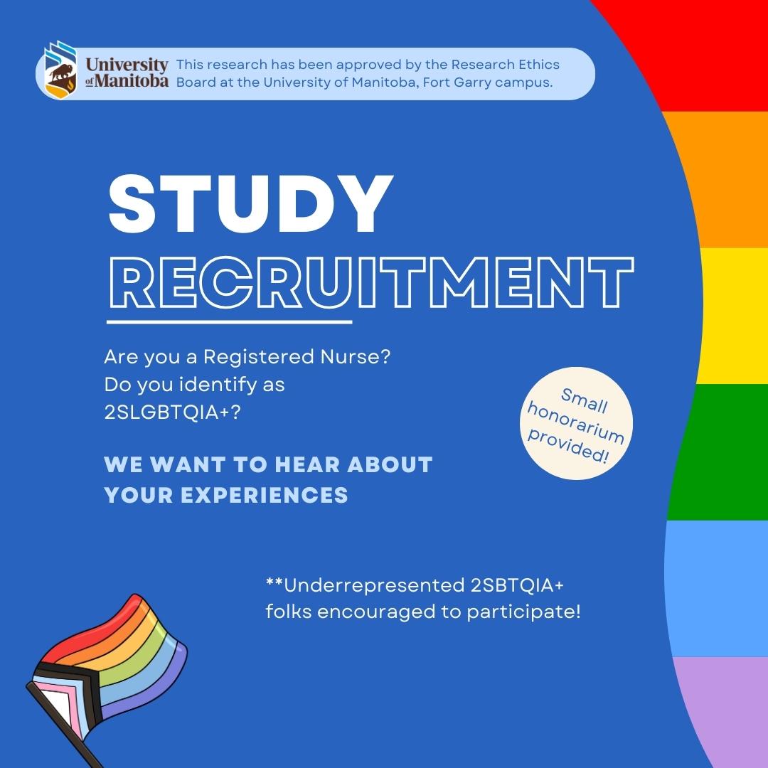 Are you a Registered Nurse who also identifies as 2SLGBTQIA+? Do you work in Winnipeg? We want to hear about your lived experiences!  My name is Adam Brandt, and I am completing my Master of Nursing (<a href="/UofM_Nursing/">U of M Nursing</a>) degree at the University of Manitoba (<a href="/umanitoba/">University of Manitoba</a>) and am.../1