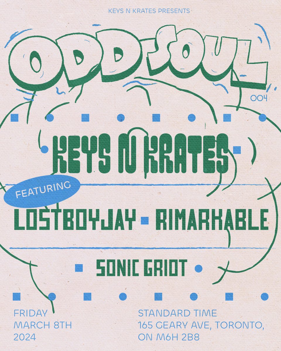 Odd Soul at Standard Time in Toronto on March 8th. We got LOSTBOYJAY, Rimarkable & Sonic Griot on this lineup. Tix - ra.co/events/1844794