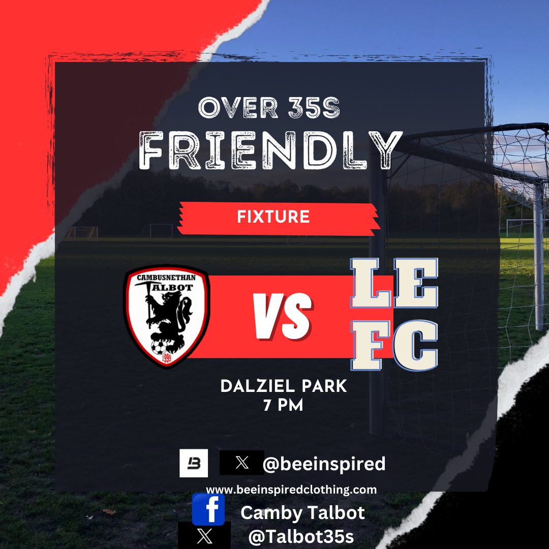 ⚽️🤝🏻 FRIENDLY 🤝🏻⚽️

Another run out for the lads  tomorrow night at Dalziel Park 7pm kick off 
<a href="/centregions35s/">Football Central 35s</a>