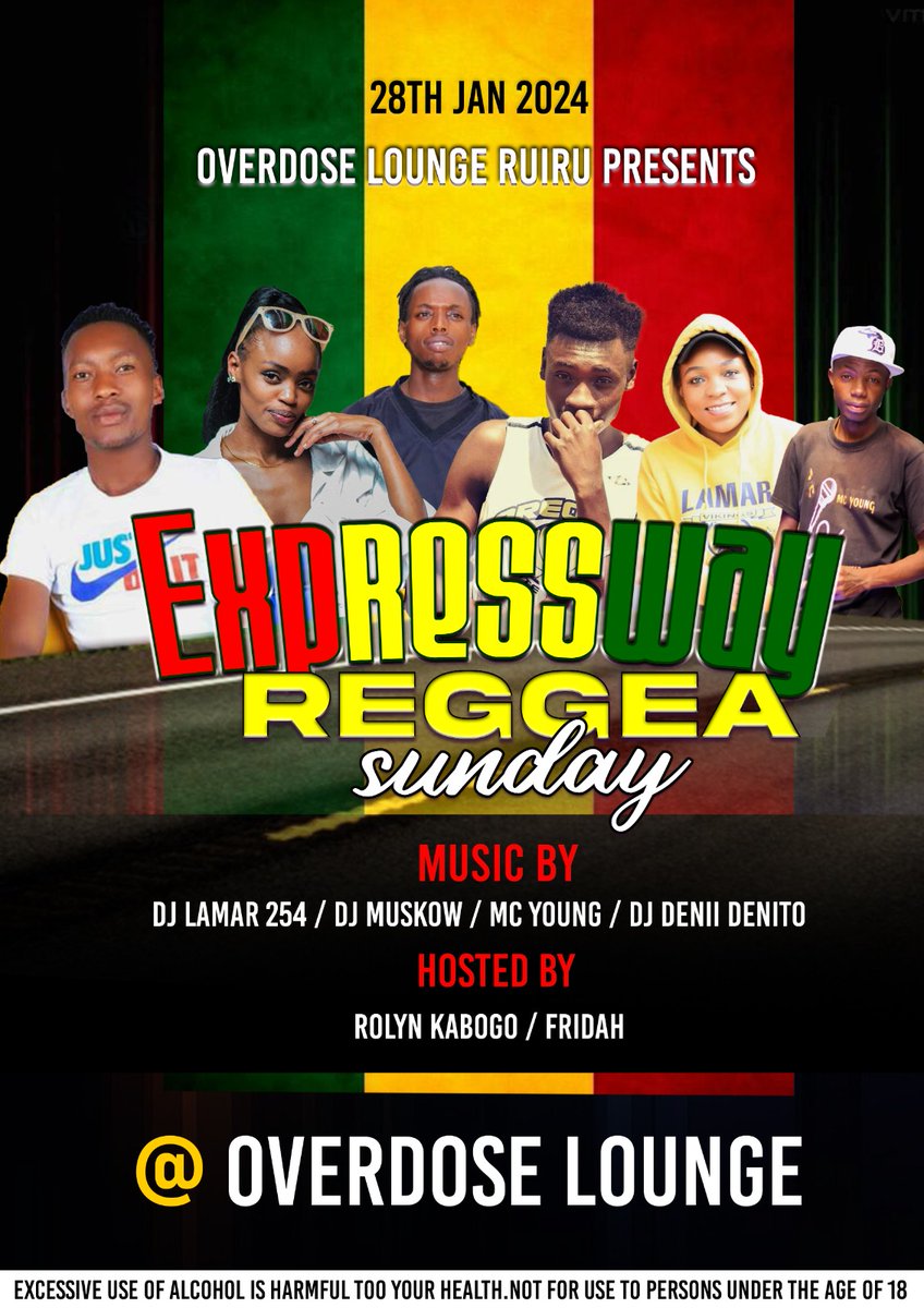 Expressway Reggae Vibes!🔥 Sunday we turn up at Ruiru town for pure mature reggae vibes.
Kudonjo na kudunda @ OVERDOSE LOUNGE.
Tag a friend.

#djdeniidenito #overdoselounge  #THEREFLECTOR #ruirundani #mtotowasisi #reggaemusic #EXPRESSWAYREGGAESUNDAY