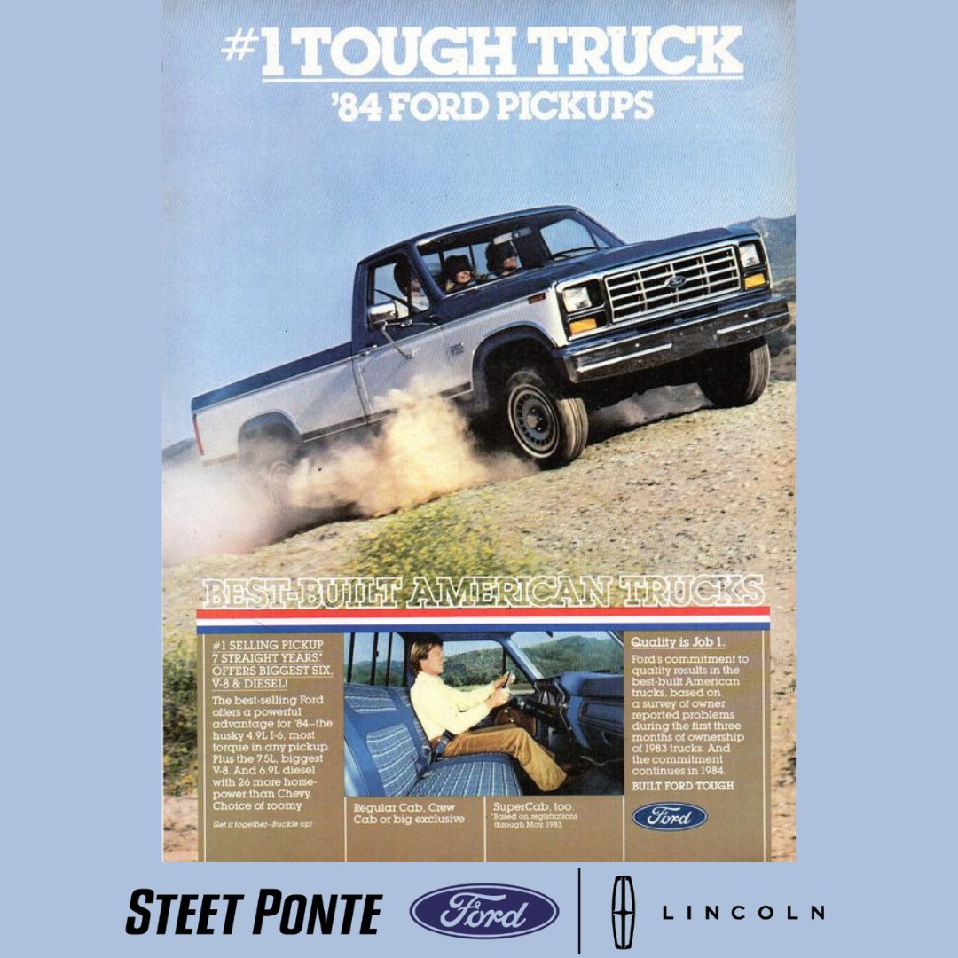 Throwing it back to when these bad boys ruled the road. The 1984 Ford Trucks were true icons of their time. Who else remembers their power and reliability? #TBT #1984FordTrucks #steetponteford