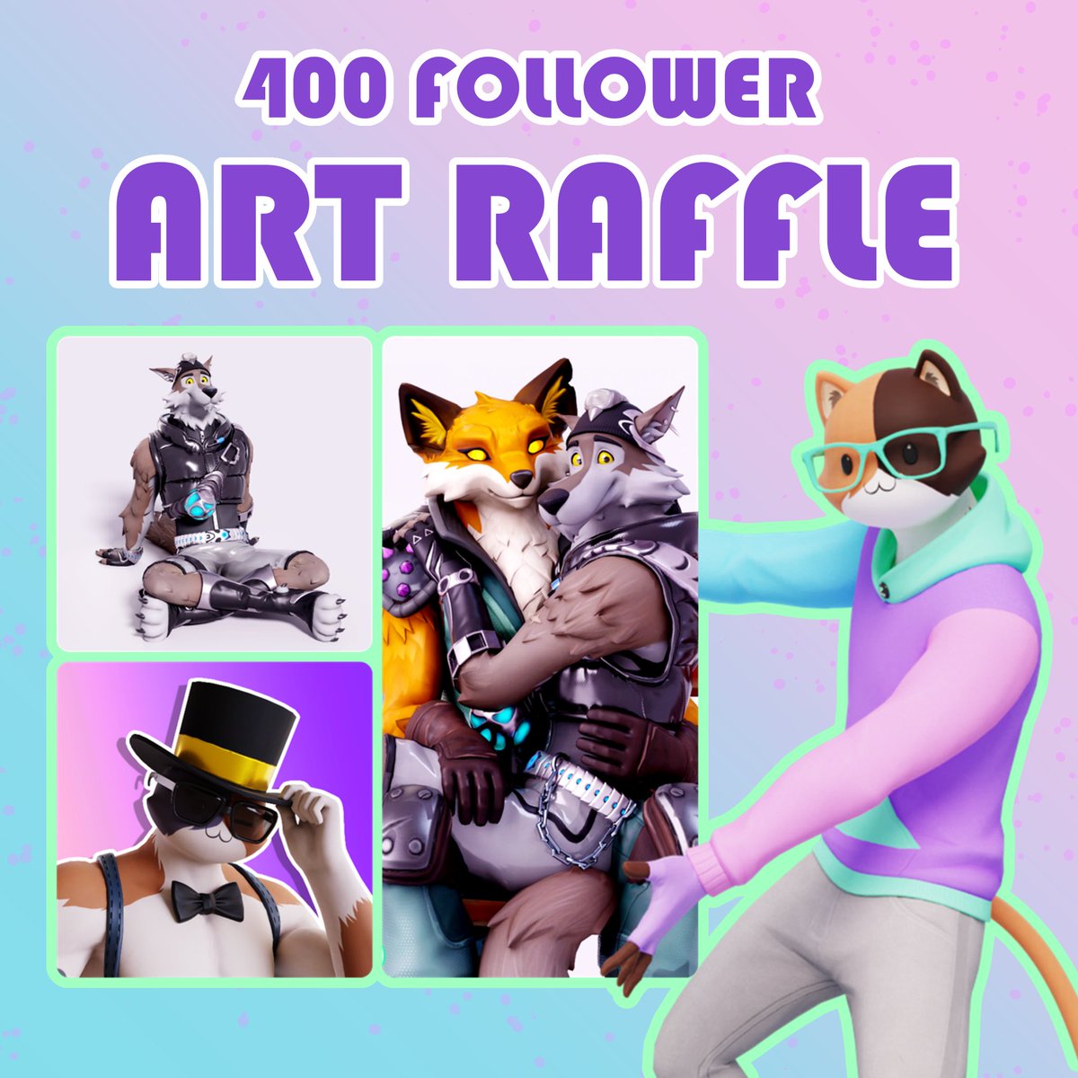400 Follower Art Raffle!

How to Enter: 
-Follow me
-Like and retweet
-Comment with what you want

-Winner will receive render with up to 2 skins of their choice

*Raffle closes in 24 hrs*