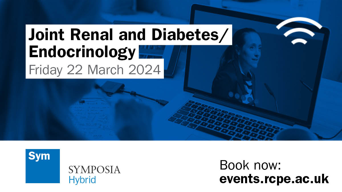 The RCPE’s first joint specialty Symposium: Joint Renal and Diabetes/Endocrinology will cover a variety of topics showcasing the intersection of working between these specialties. Bookings: events.rcpe.ac.uk/symposium-join… #rcpeJointSpecialty24